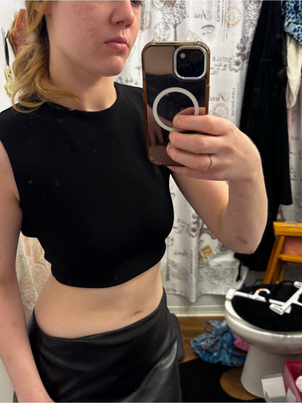 Zara Black Backless Sleeveless Crop Top